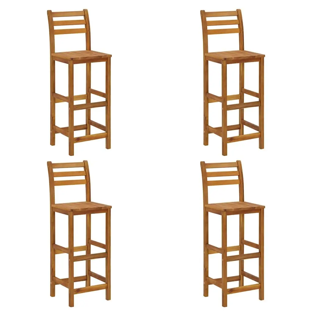 Acacia Wood Bar Stools Set of 4