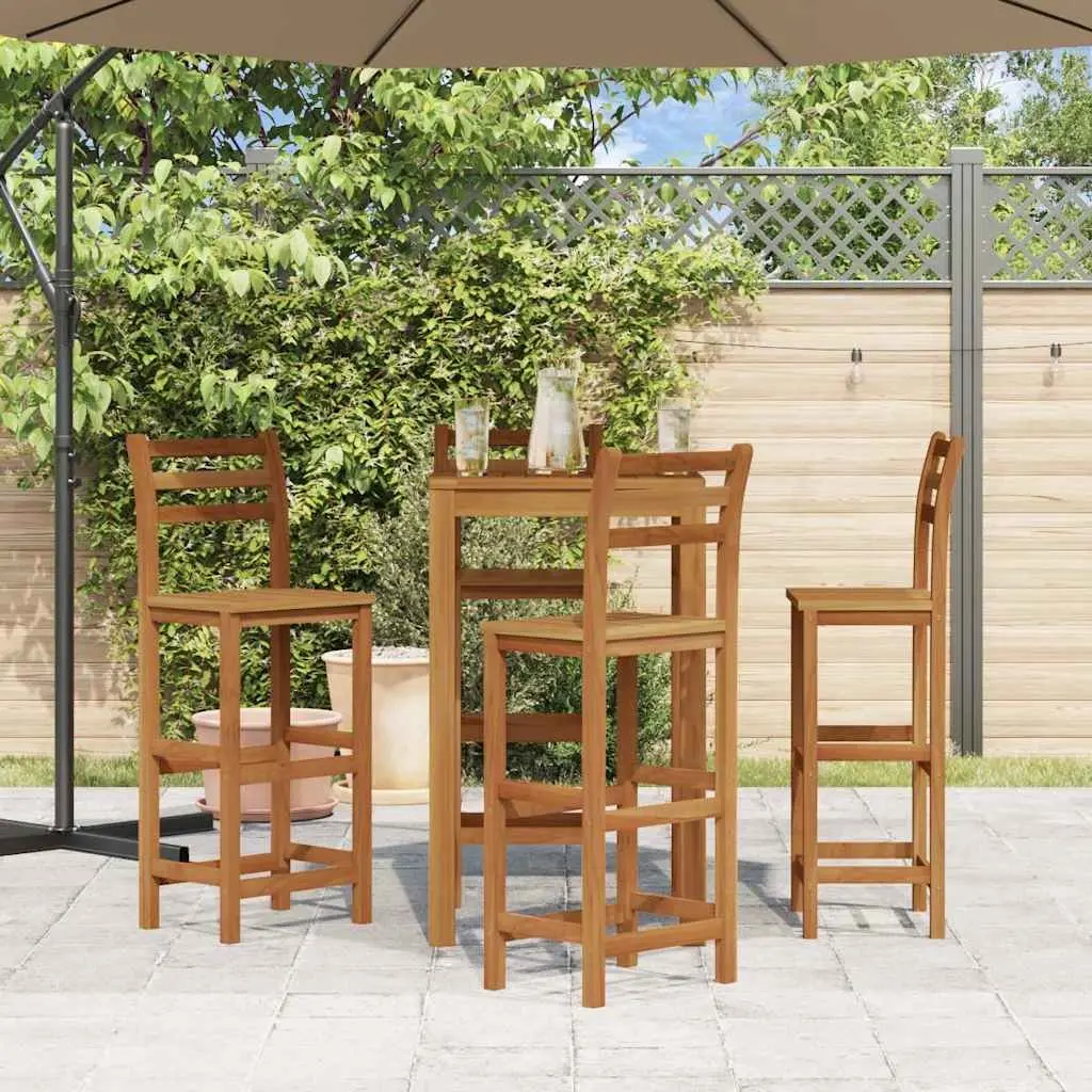 Acacia Wood Bar Stools Set of 4