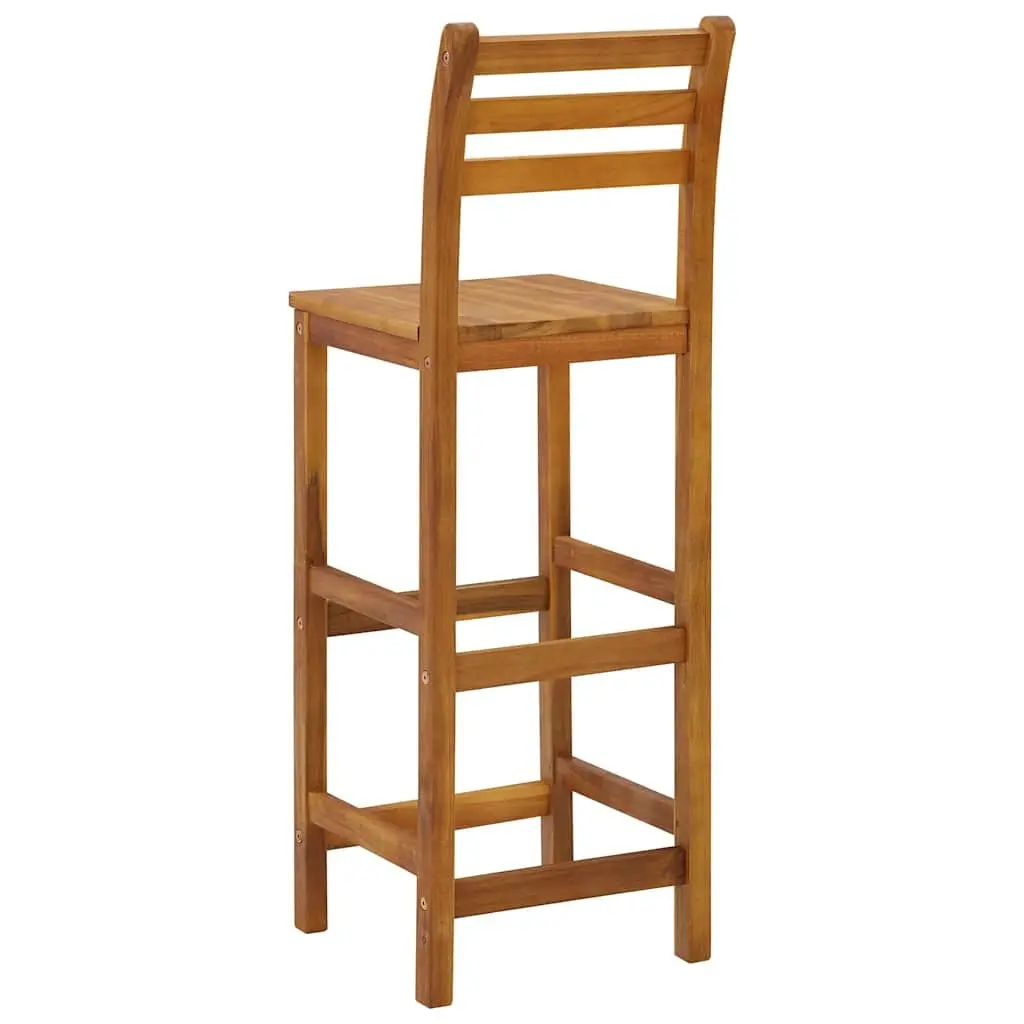 Acacia Wood Bar Stools Set of 4