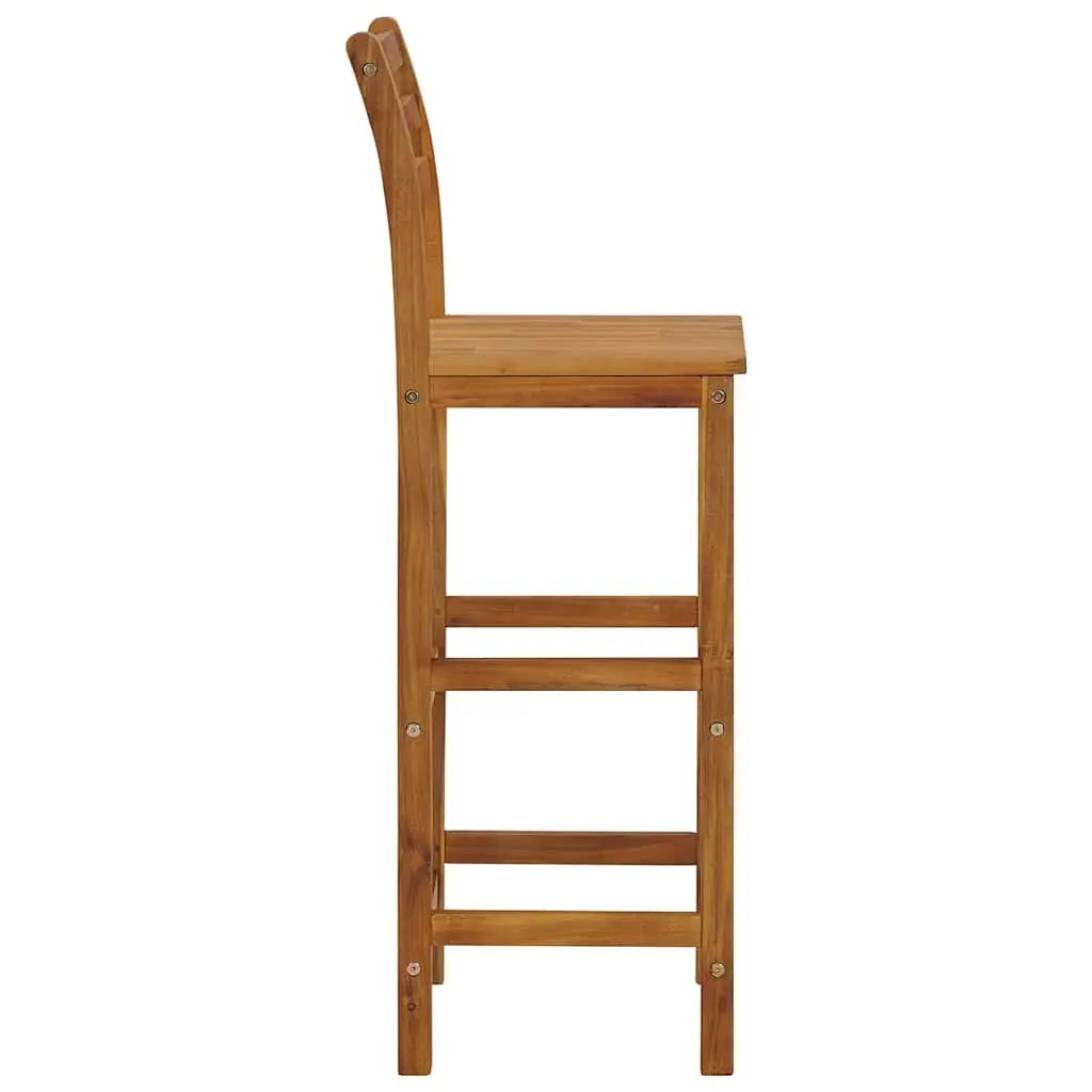 Acacia Wood Bar Stools Set of 4