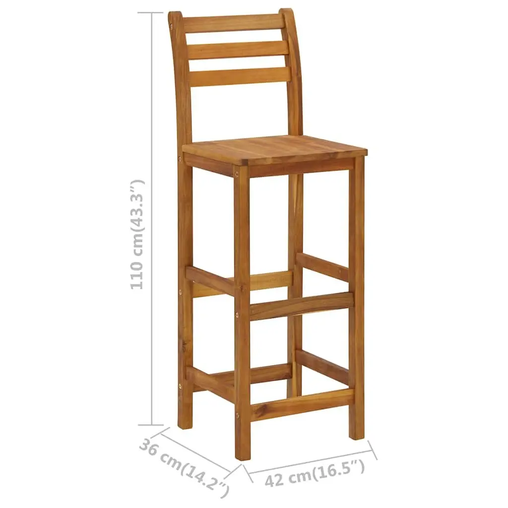 Acacia Wood Bar Stools Set of 4