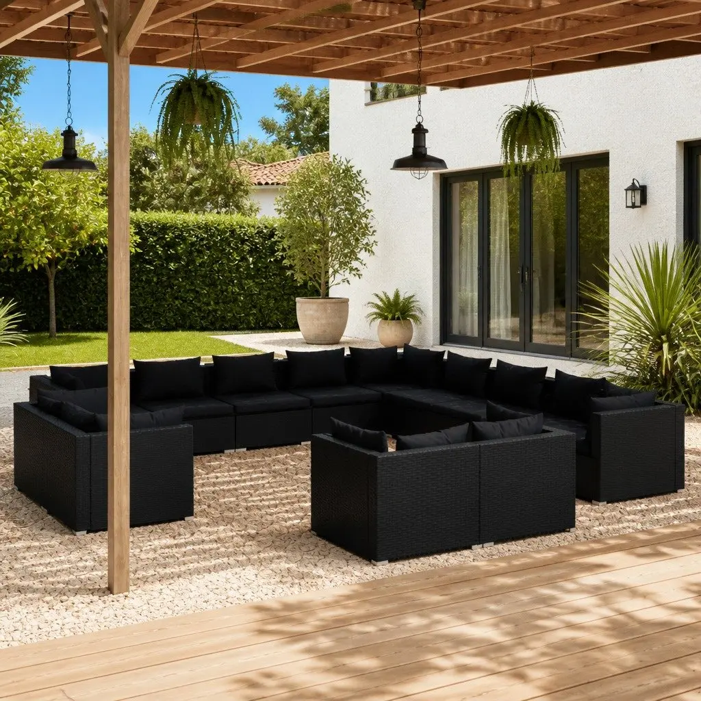 13 Piece Garden Lounge Set Modular Outdoor Furniture PE Rattan with Cushions
