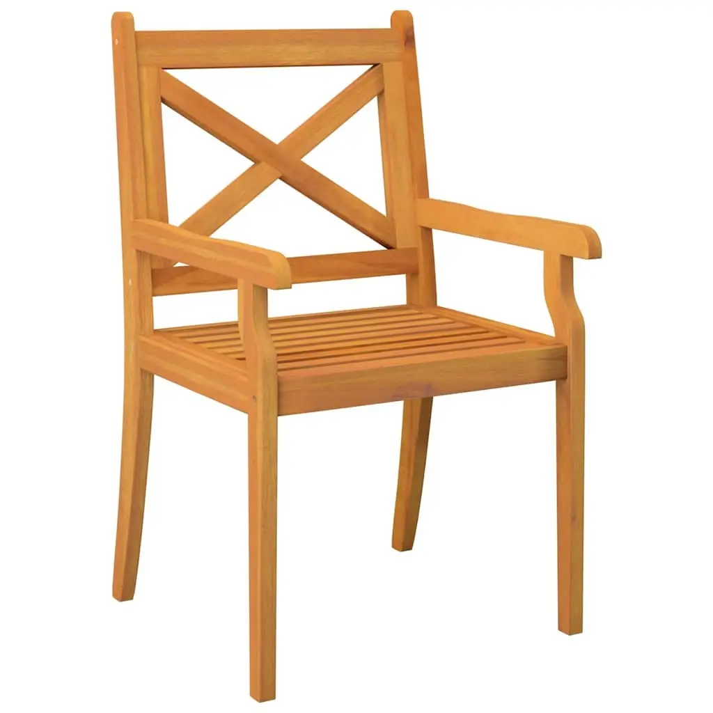 Outdoor Dining Chairs 3 Pcs Solid Wood Garden Patio Furniture Armrest Design