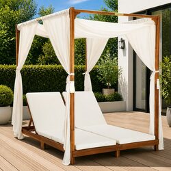 Share Comfort with a Double Sun Lounger and Cream Cushions
