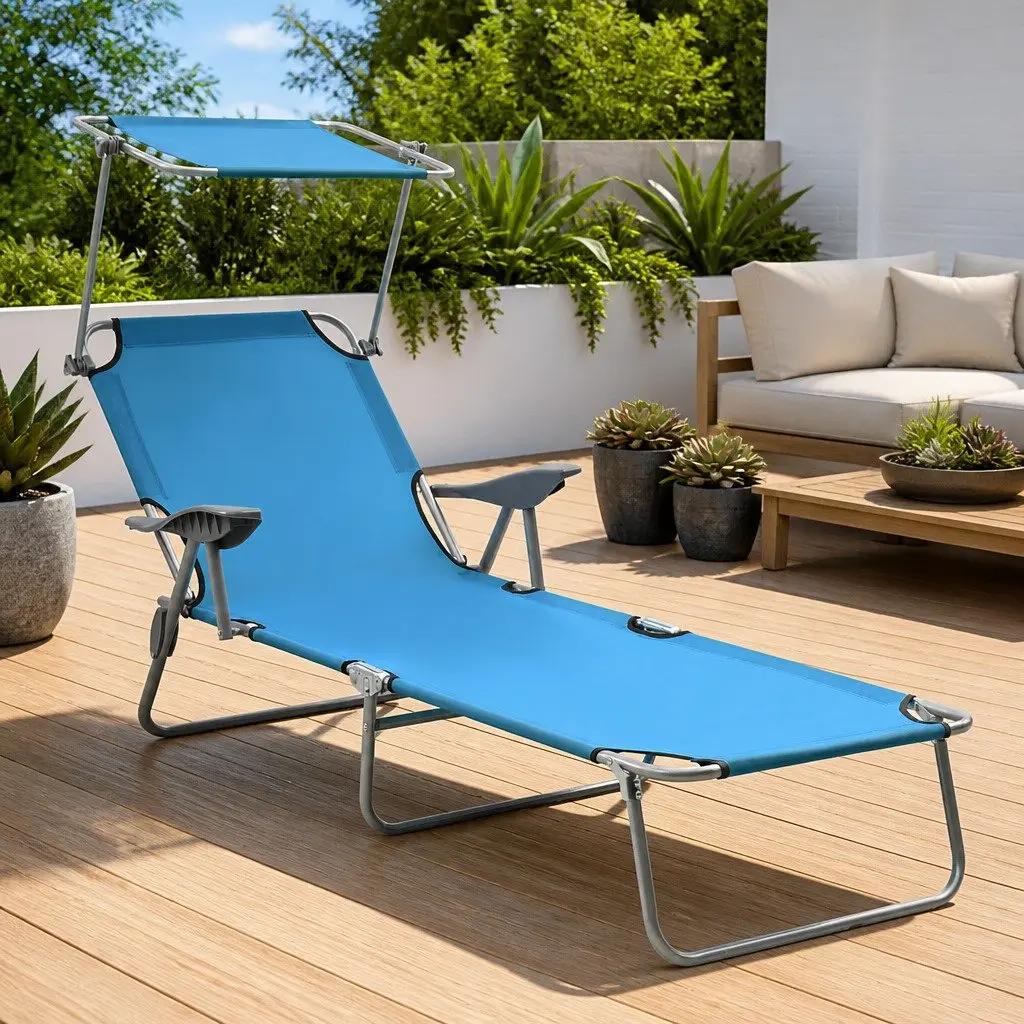 Sun Lounger with Canopy