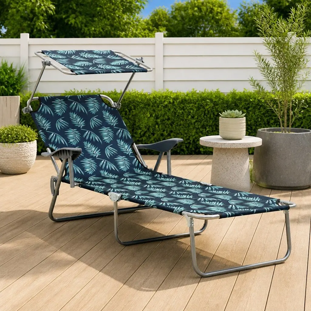 Sun Lounger with Canopy for Outdoor Fun