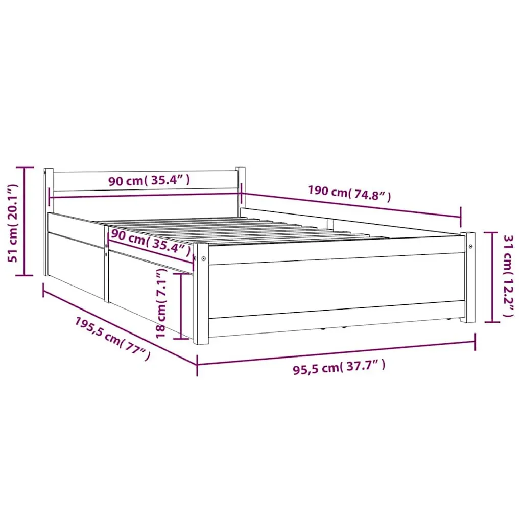 Black Wooden Bed Frame with Storage Solutions
