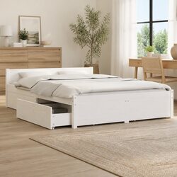 Friendly White Bed Frame with Storage Drawers for Your Space