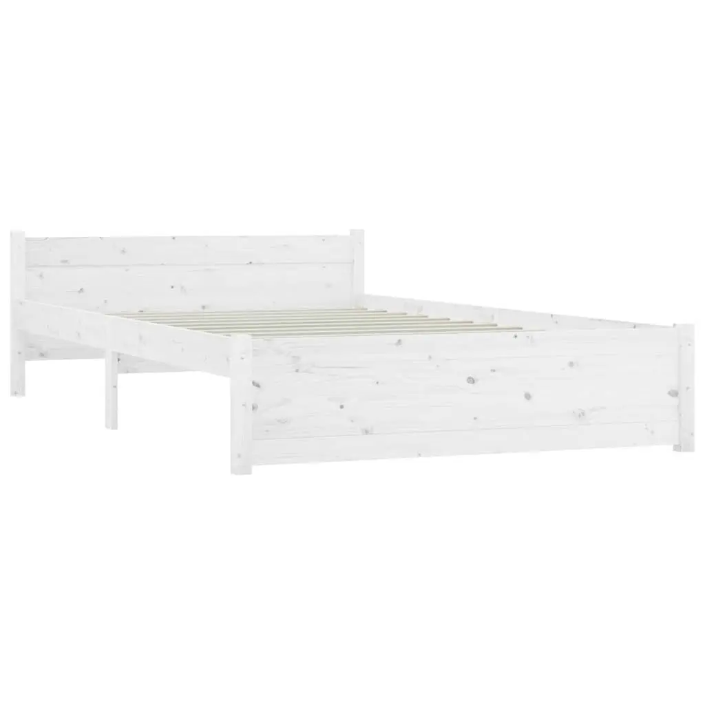 Wooden Bed Frame 150x200cm White with Storage Drawers and Classic Headboard
