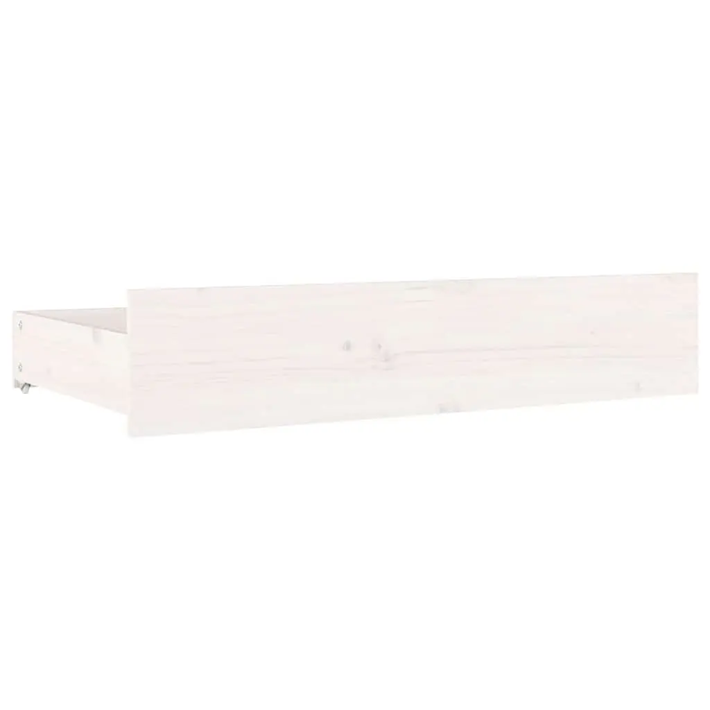 Wooden Bed Frame 150x200cm White with Storage Drawers and Classic Headboard