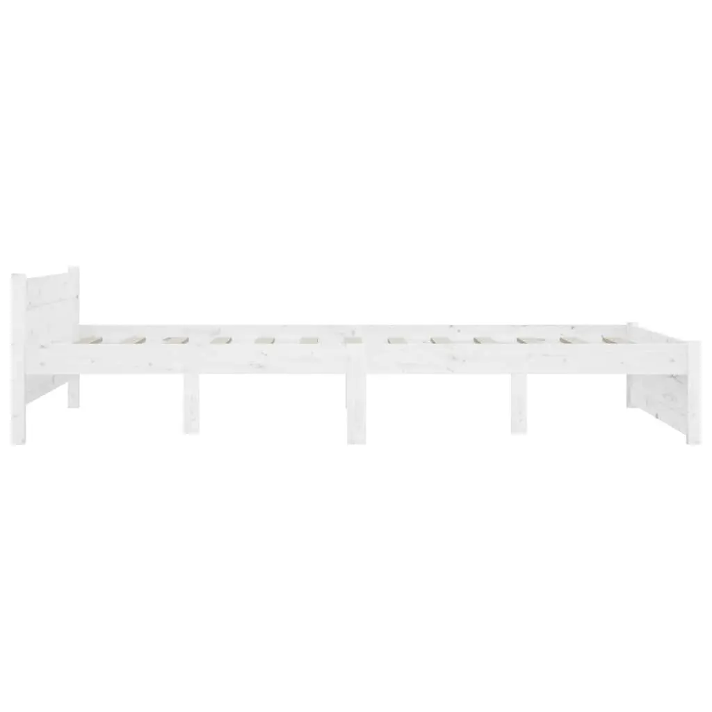 Wooden Bed Frame 150x200cm White with Storage Drawers and Classic Headboard