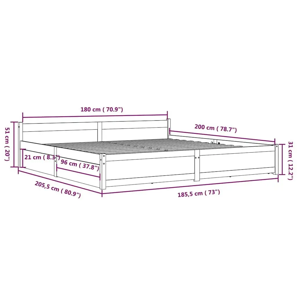 King Bed Frame with Storage Drawers