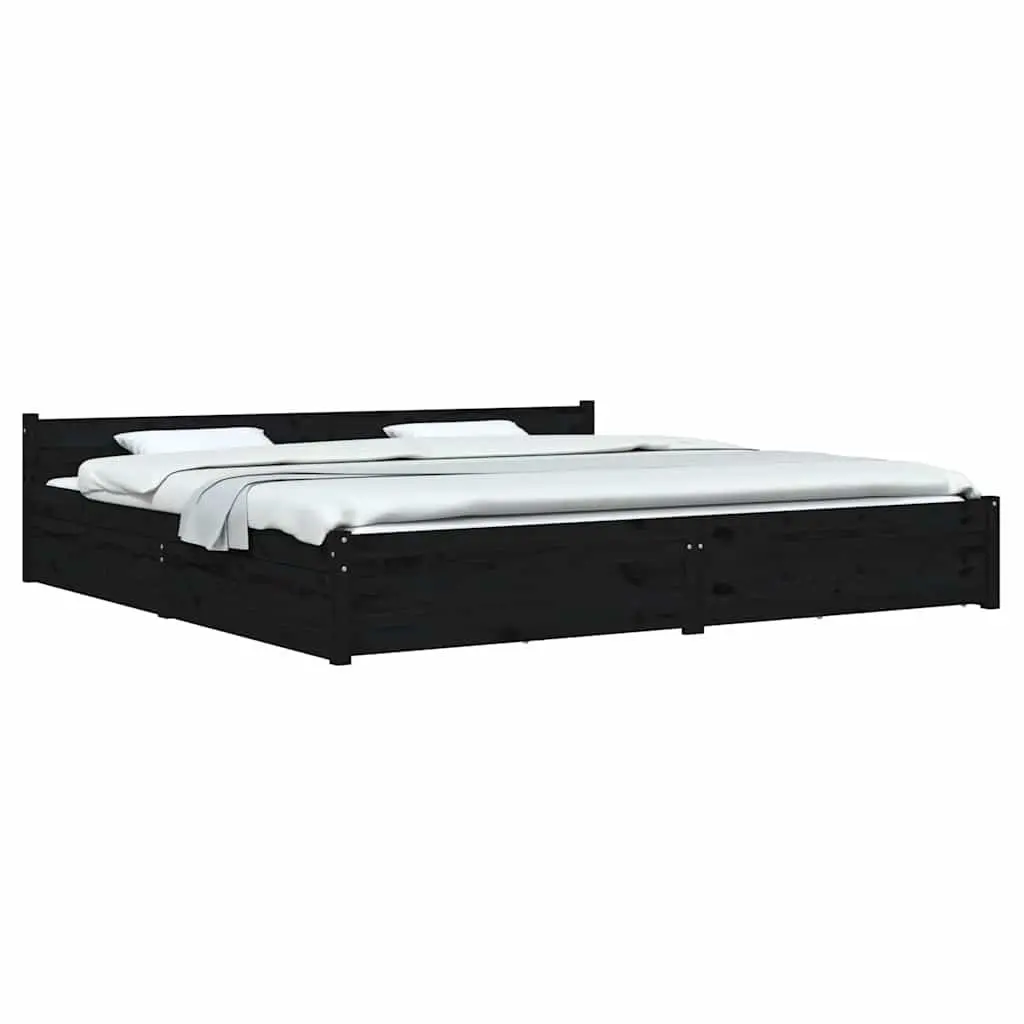 King Bed Frame with Storage Drawers