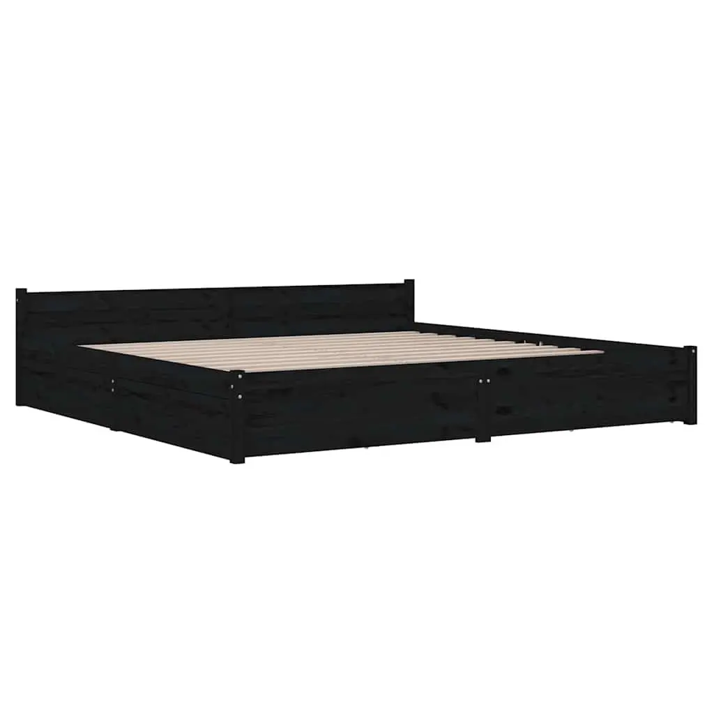 King Bed Frame with Storage Drawers