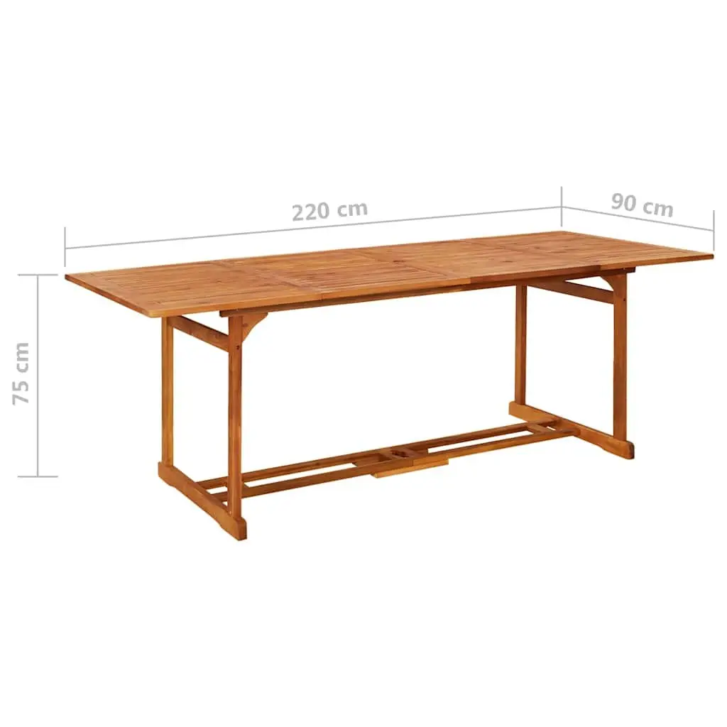 Garden Dining Set 9 Piece Outdoor Furniture Solid Acacia Wood Grey