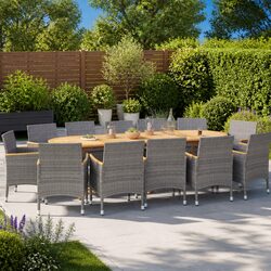 You're Going to Love this 13-Piece Grey Dining Set