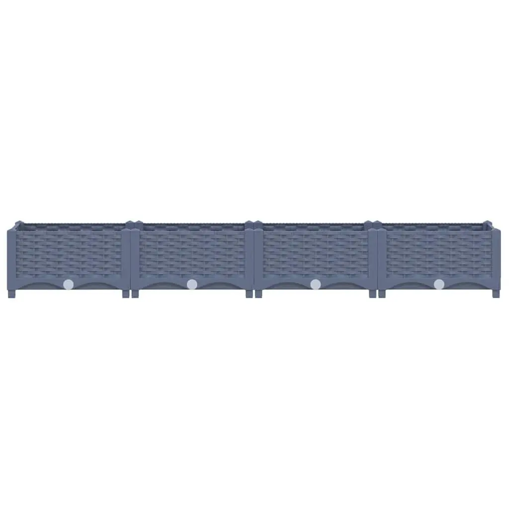 Raised Garden Bed Planter Box Sturdy Polypropylene Grey 160 x 40 x 23 cm