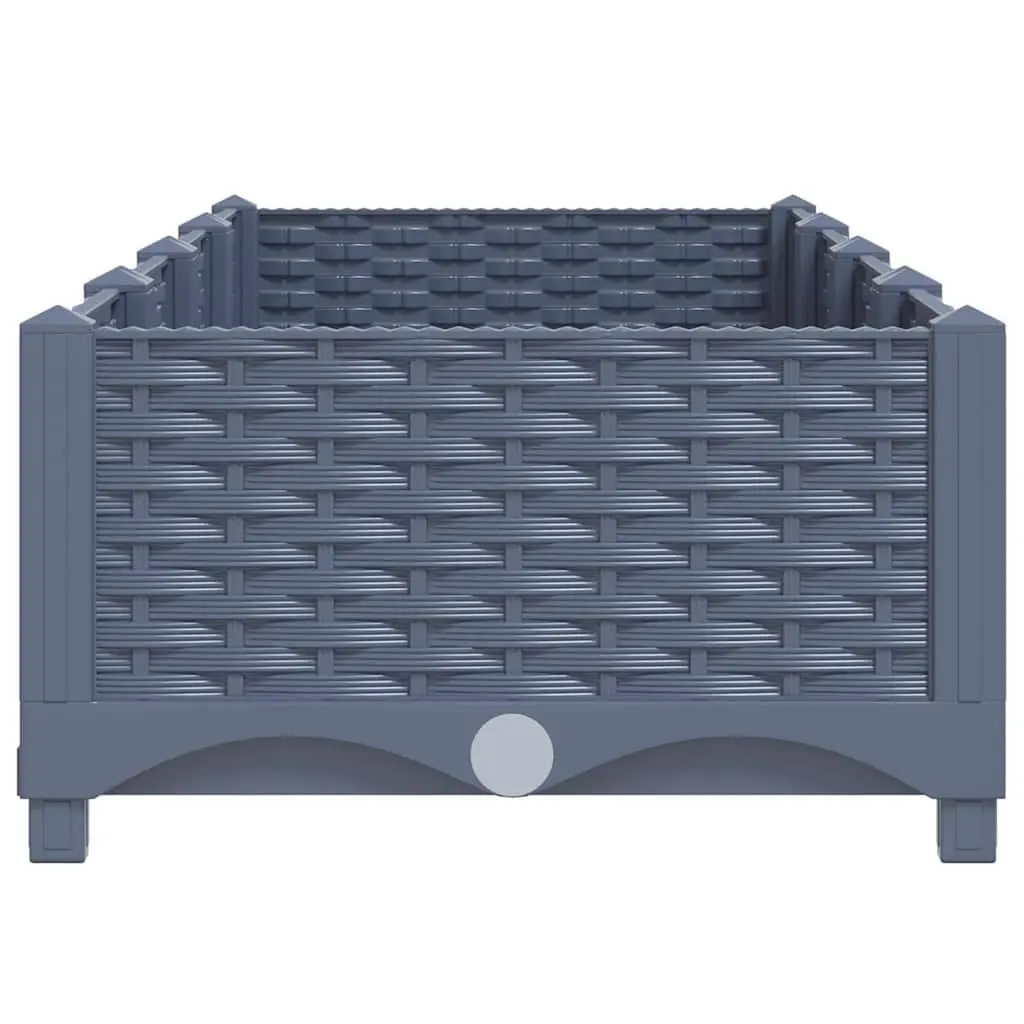 Raised Garden Bed Planter Box Sturdy Polypropylene Grey 160 x 40 x 23 cm