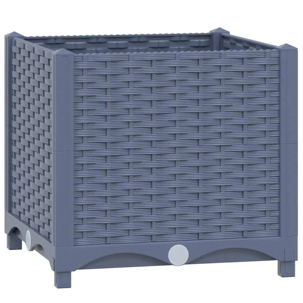 Raised Garden Bed Planter Durable Polypropylene 40x40x38cm Grey