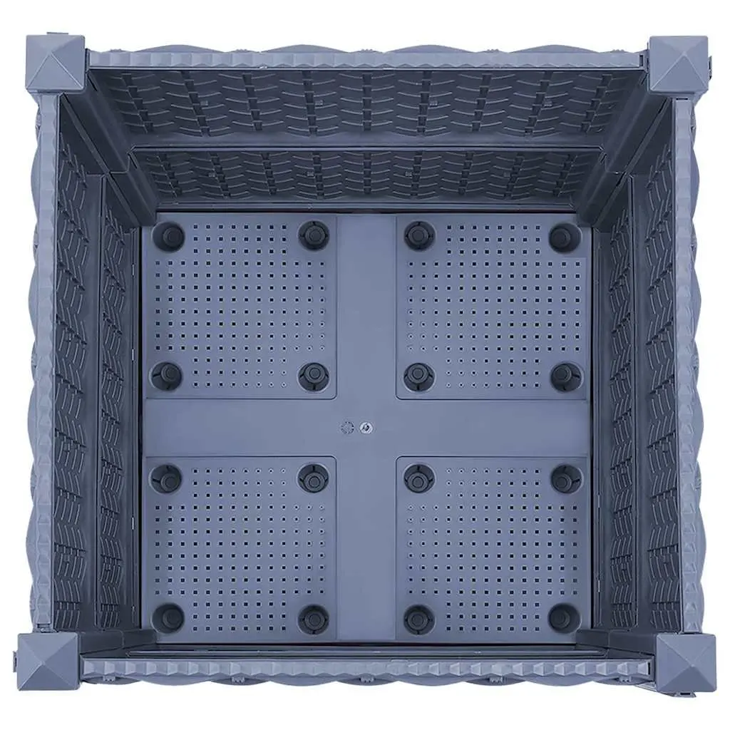 Raised Garden Bed Planter Durable Polypropylene 40x40x38cm Grey