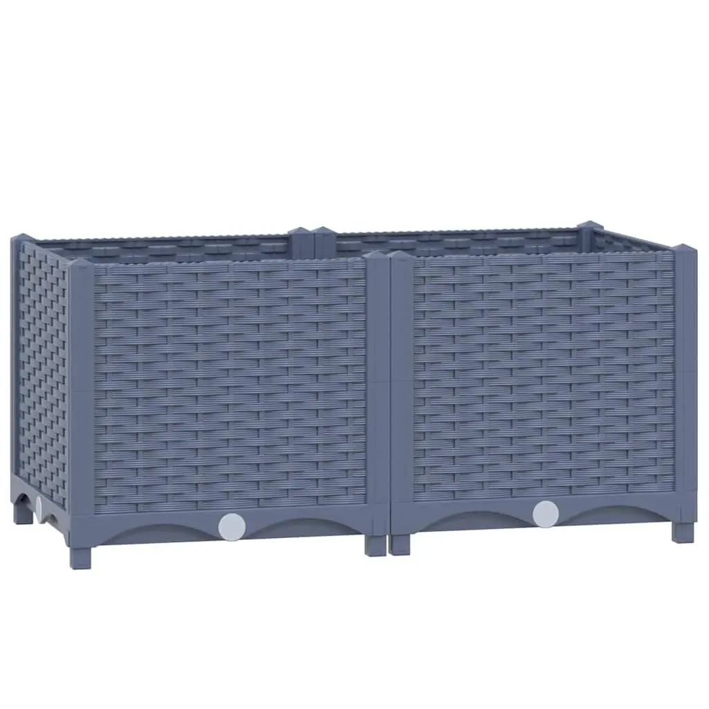 Raised Garden Bed Planter Sturdy Polypropylene 80x40x38cm Grey