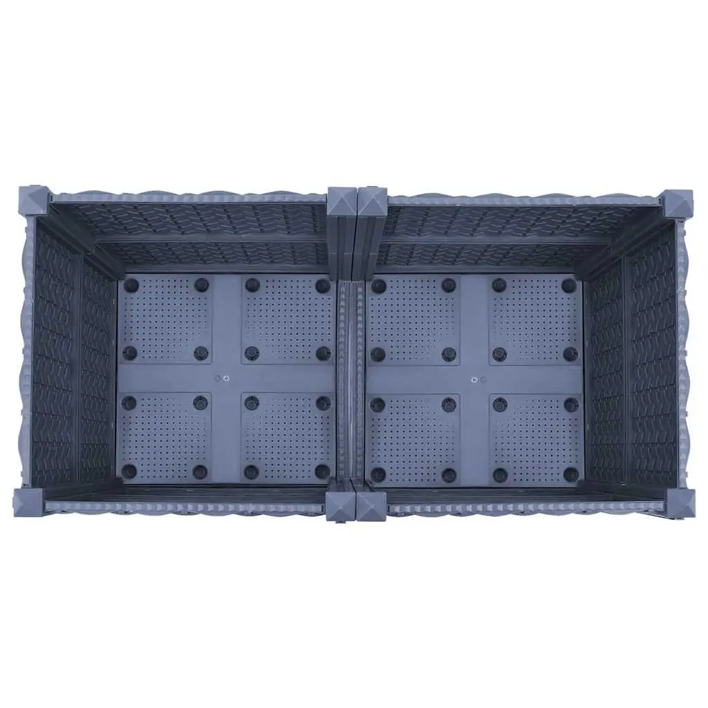 Raised Garden Bed Planter Sturdy Polypropylene 80x40x38cm Grey