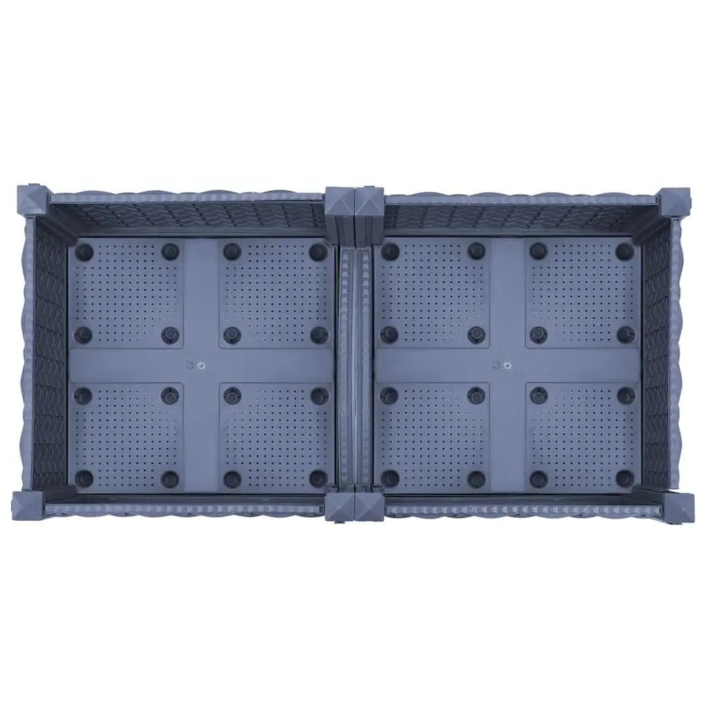 Raised Garden Bed Planter with 2 Shelves Grey 80L x 40W x 71H cm Outdoor Patio Balcony Gardening