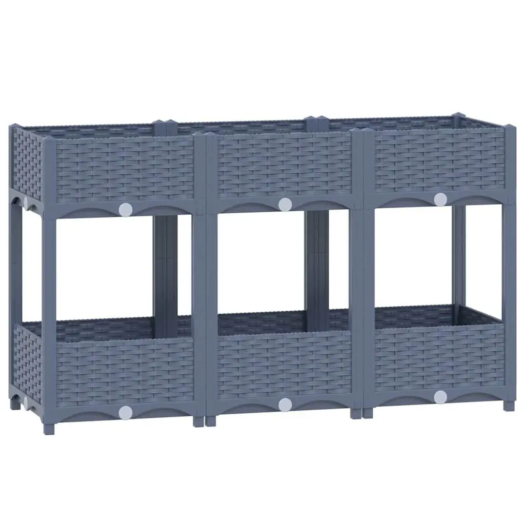 Raised Garden Bed Planter 120x40x71cm in Grey