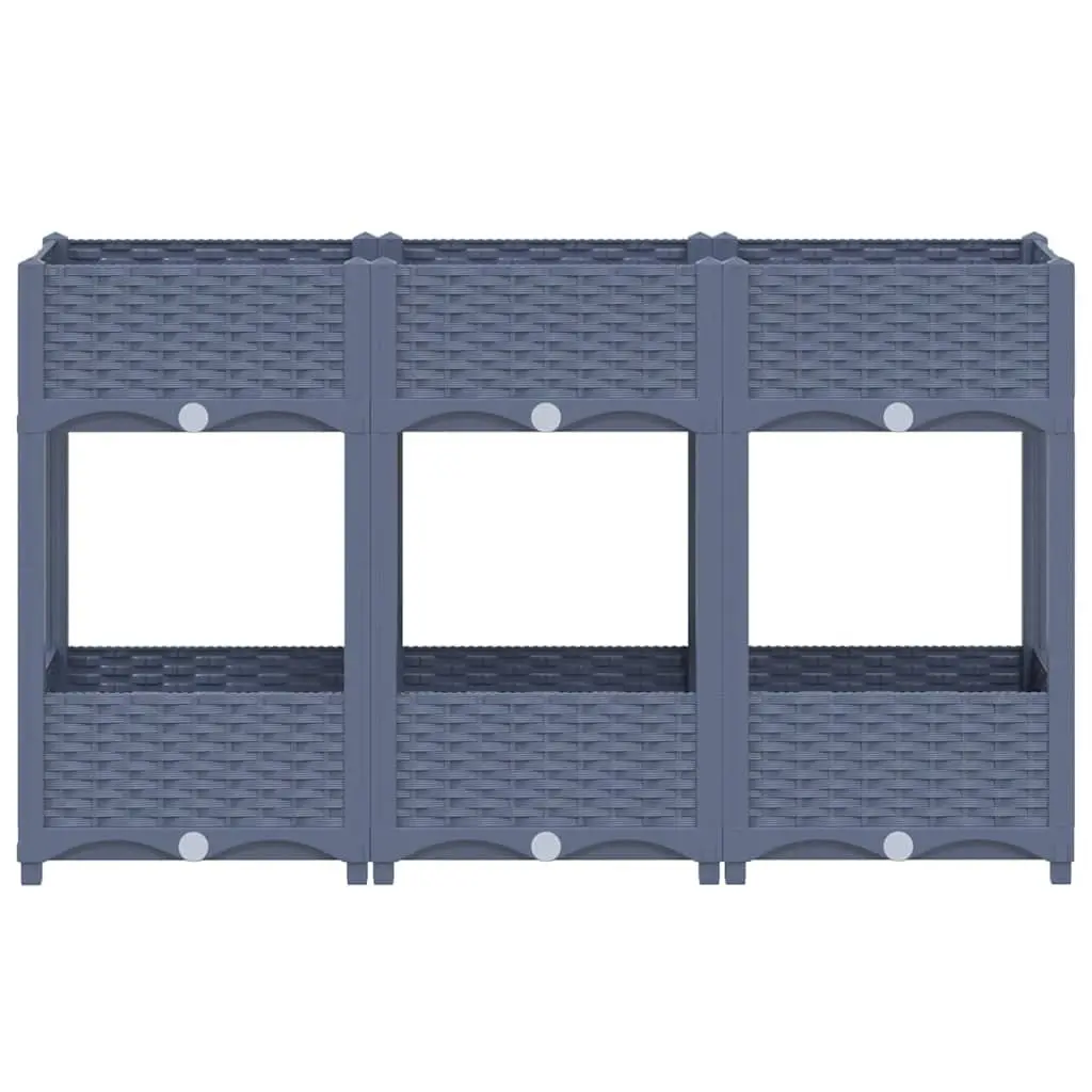 Raised Garden Bed Planter 120x40x71cm in Grey