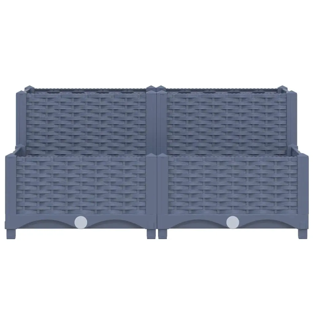 Polypropylene Raised Garden Bed Planter Outdoor Grey 80x80x38cm