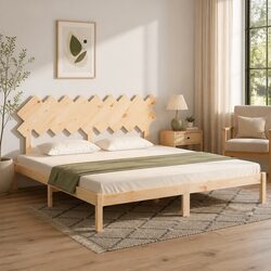 Friendly King Bed Frame with Solid Pine Wood and Headboard 183x203cm