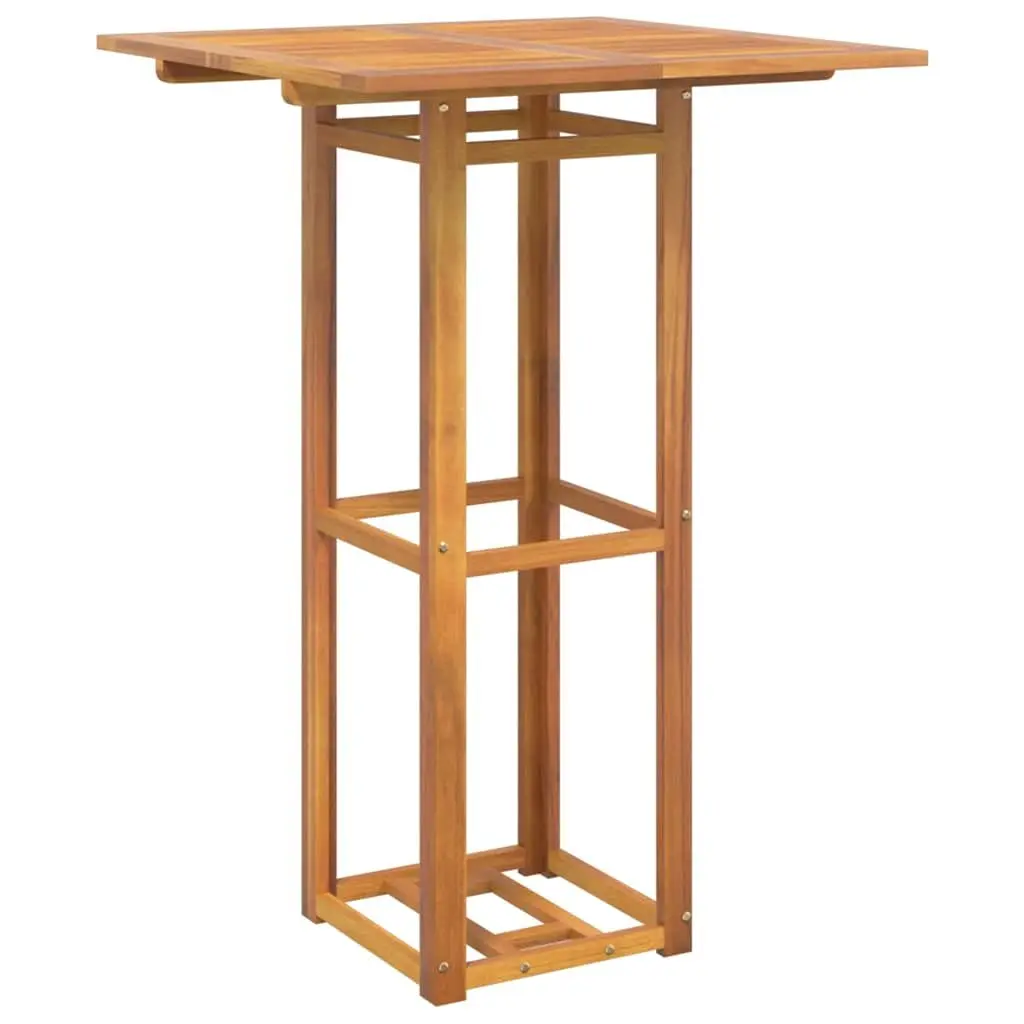 Outdoor Bar Set 3 Piece Brown Solid Acacia Wood Patio Garden Furniture Foldable