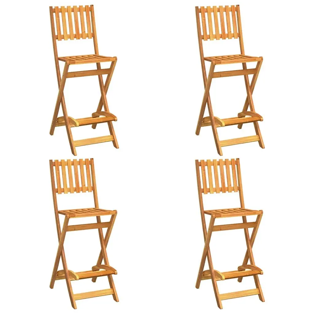Outdoor Bar Set 5 Piece Brown Solid Wood Acacia Garden Patio Furniture Foldable