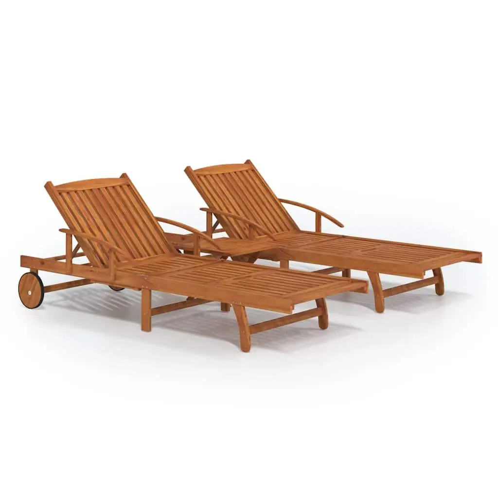 Sun Lounger Set with Folding Table