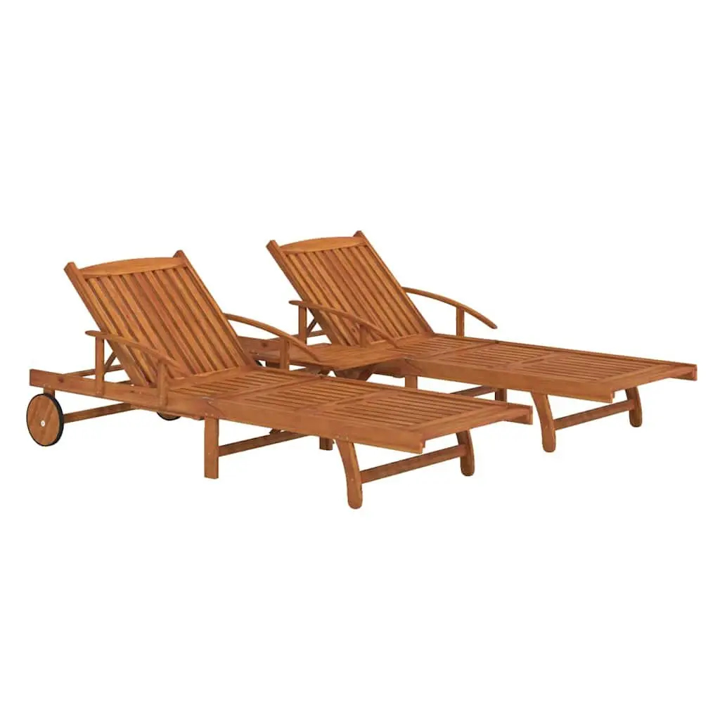 Sun Lounger Set with Folding Table
