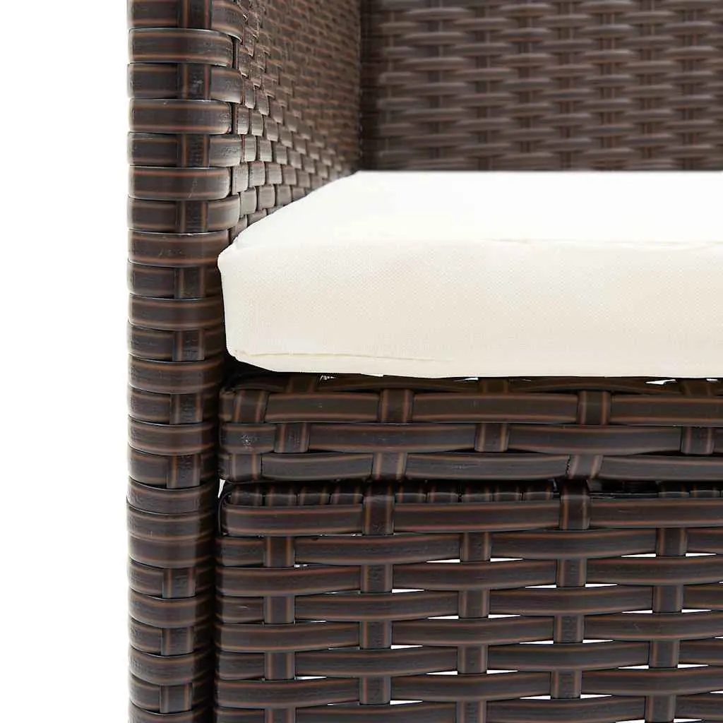 Outdoor Dining Chairs Set 2 pcs Weather-Resistant PE Rattan Brown