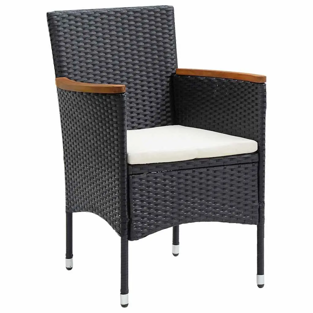 Outdoor Dining Chairs Ergonomic Curved Backrest 4 Piece Set