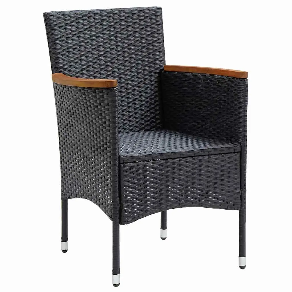 Outdoor Dining Chairs Ergonomic Curved Backrest 4 Piece Set