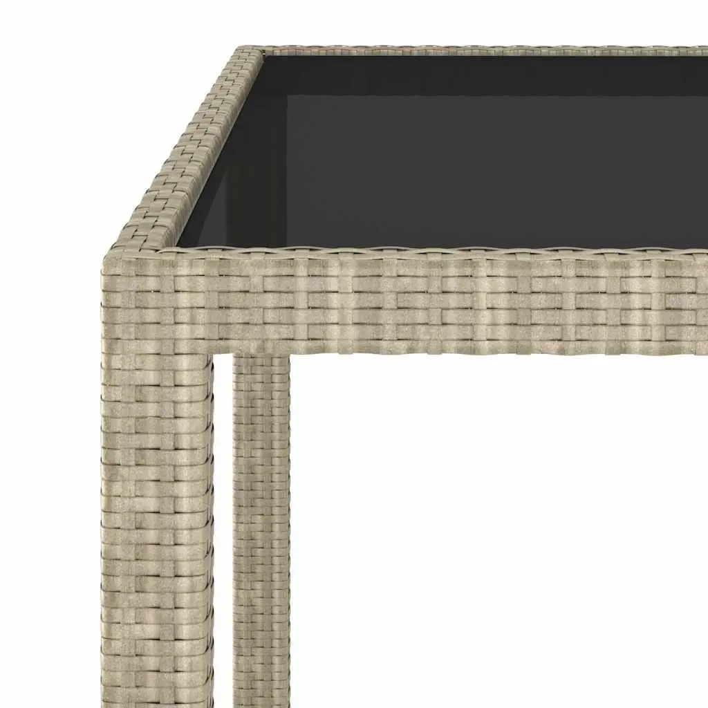 Garden Table Outdoor Patio Furniture Poly Rattan Beige 90x90x75cm