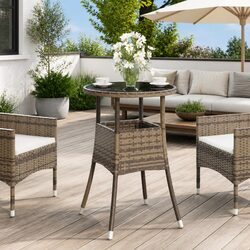 Your Ideal Garden Table: Grey Rattan with Glass Top