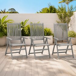 Friendly 3-Piece Outdoor Reclining Chairs in Grey