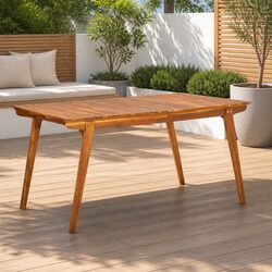 Solid Acacia Wood Garden Dining Table Outdoor Furniture Brown 150x90x75cm