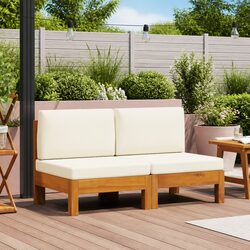 Your Perfect Outdoor Middle Sofas - 2 Pcs Cream Cushions