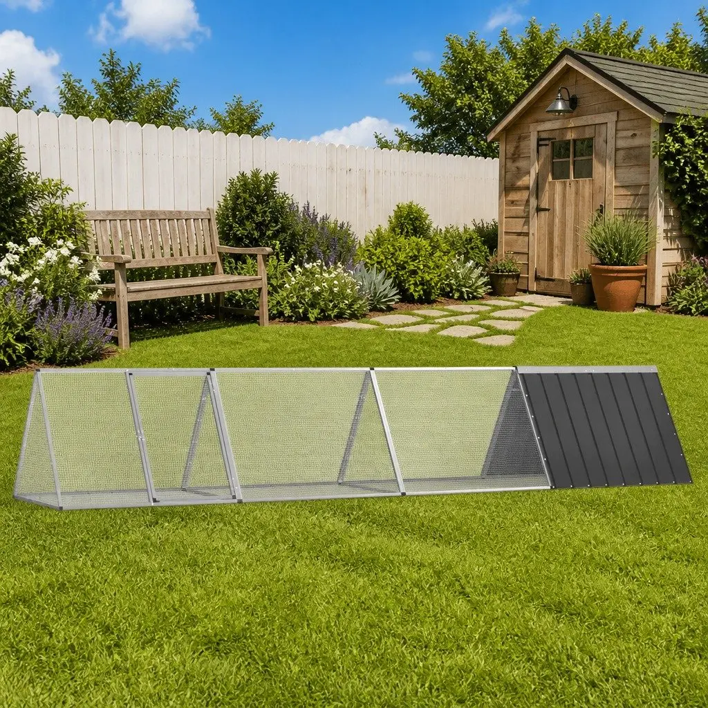 Rabbit Cage Galvanised Steel Mesh Ventilated Anthracite Small Animal Outdoor Playpen