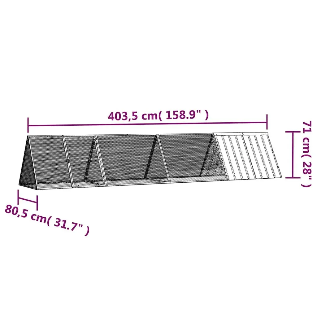 Rabbit Cage Galvanised Steel Mesh Ventilated Anthracite Small Animal Outdoor Playpen