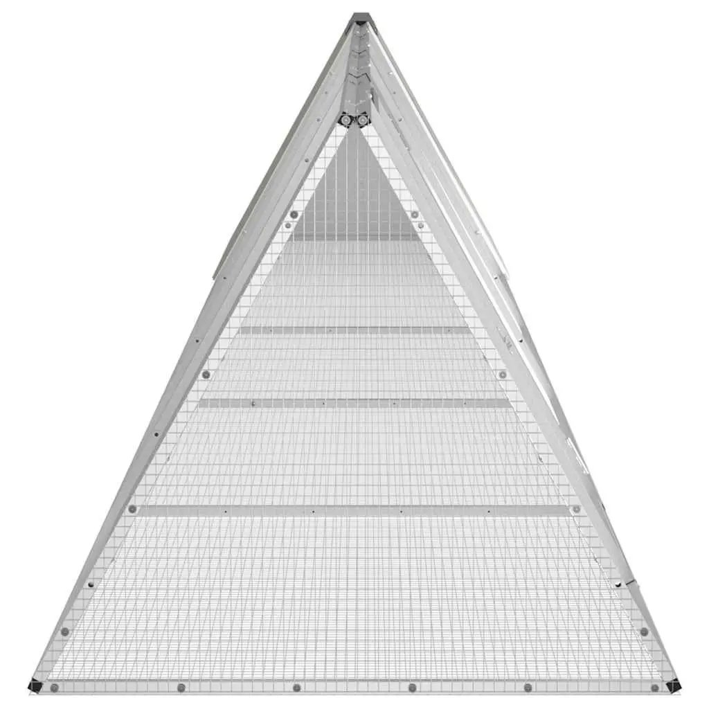 Rabbit Cage Grey Galvanised Steel Hutch Small Animal Playpen Outdoor Indoor