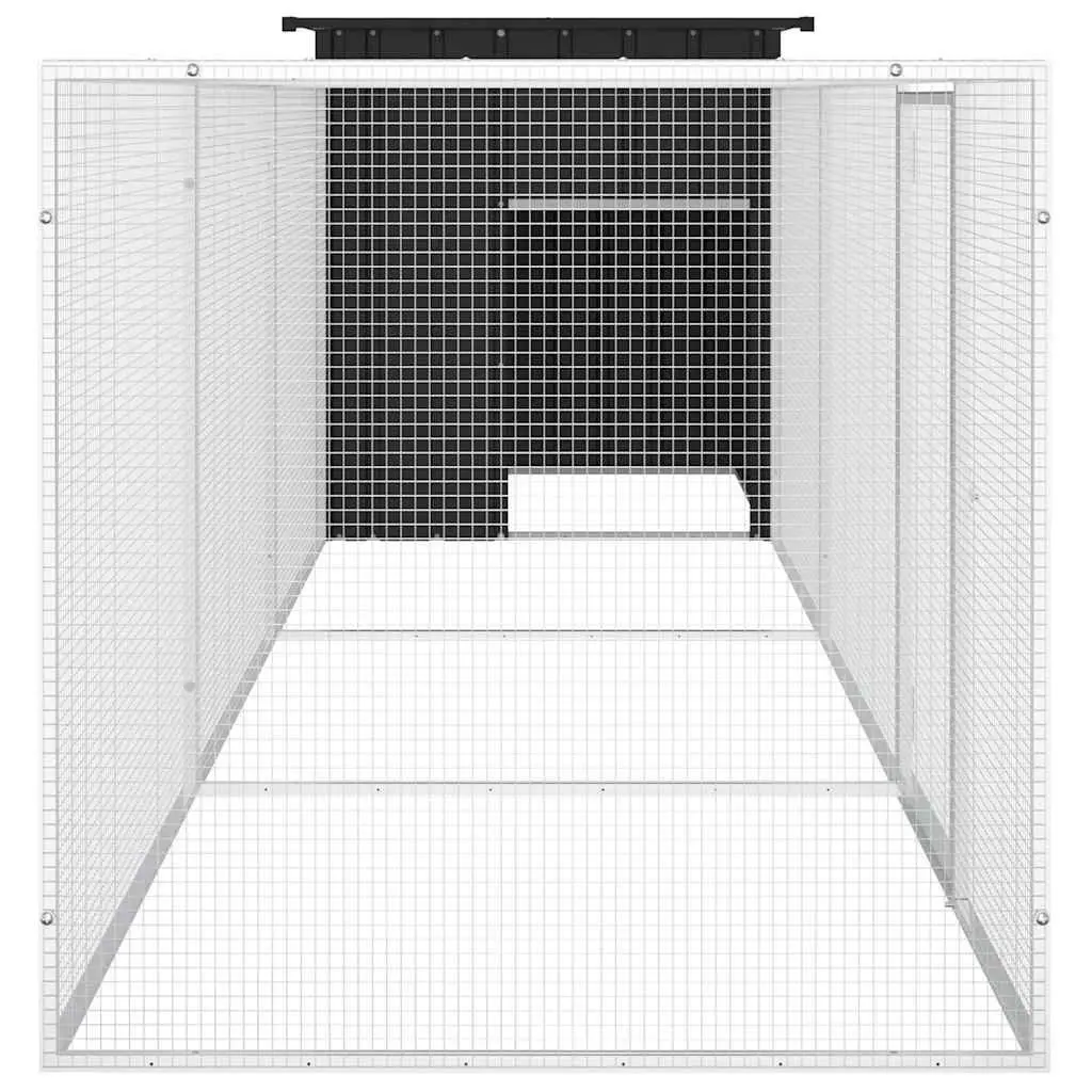 Galvanised Steel Chicken Cage Anthracite 400x91x100cm Secure Coop Run Pen