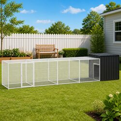 Your Go-To Chicken Cage: Anthracite Galvanised Steel Run