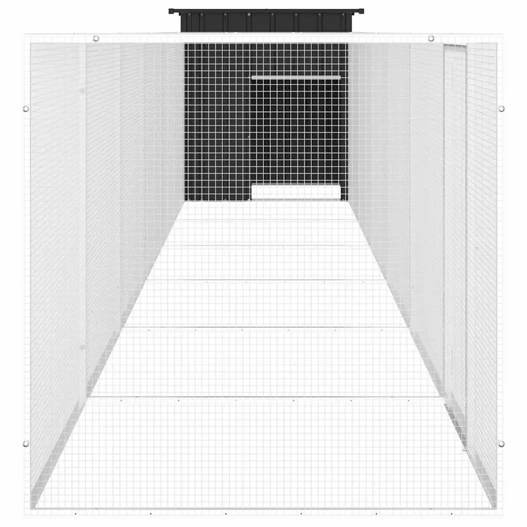 Galvanised Steel Chicken Cage Anthracite Small Animal Habitat 700x91x100cm
