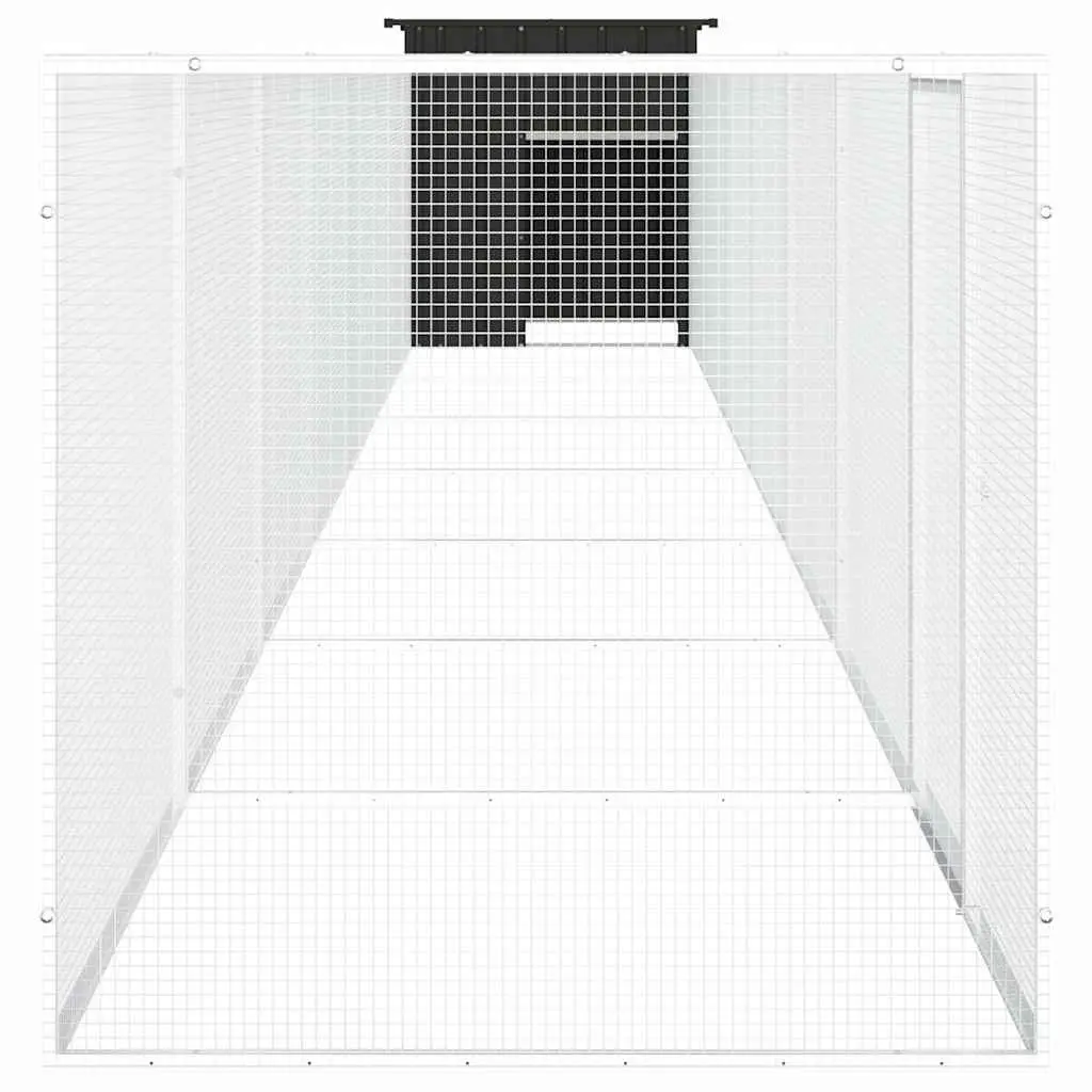 Chicken Cage Galvanised Steel Large Outdoor Animal Pen Run House Anthracite